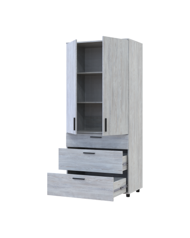 Kleiderschrank Doros Thorn Natti Kiefer 2 Türen 3 Schubladen Böden 90x51,6x200 (44900434)