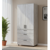 Kleiderschrank Doros Thorn Natti Kiefer 2 Türen 3 Schubladen Böden 90x51,6x200 (44900434)