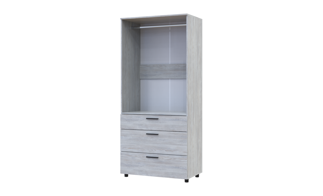 Kleiderschrank Doros Thorn Natti Kiefer 2 Türen 3 Schubladen Kleiderstange 90x51,6x200 (44900433)