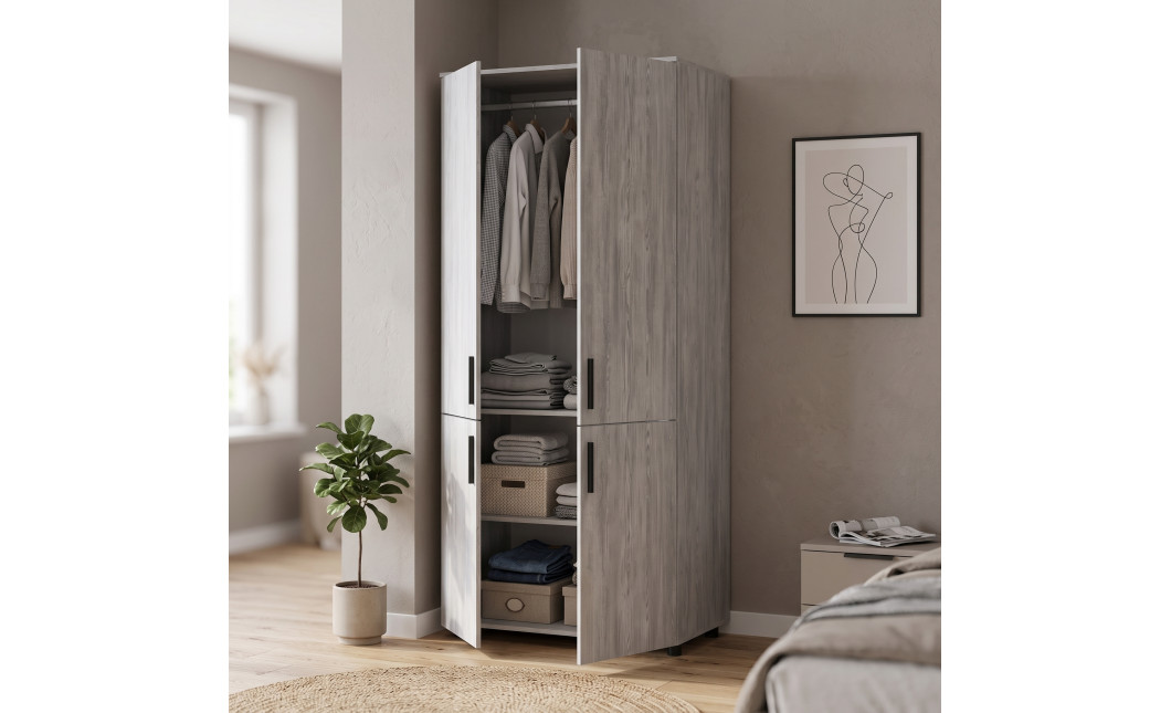 Kleiderschrank Doros Thorn Natti Kiefer 2 Türen Kleiderstange 90x51,6x200 (44900431)