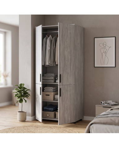 Kleiderschrank Doros Thorn Natti Kiefer 2 Türen Kleiderstange 90x51,6x200 (44900431)