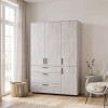 Kleiderschrank Doros Thorn Natti Kiefer 3 Türen 3 Schubladen Kleiderstange 135x51,6x200 (44900481)