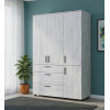 Kleiderschrank Doros Thorn Natti Kiefer 3 Türen 3 Schubladen Kleiderstange 135x51,6x200 (44900481)