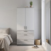 Kleiderschrank Doros Thorn Natti Kiefer/Weiß 2 Türen 3 Schubladen Kleiderstange 90x51,6x200 (44900461)