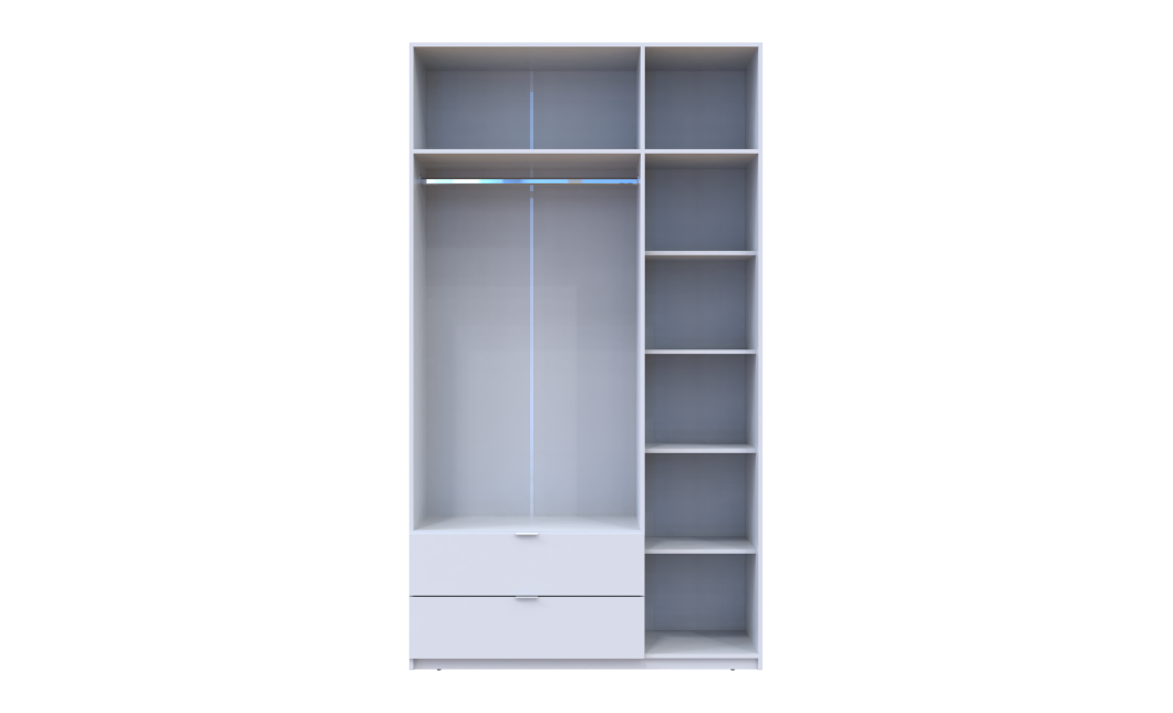 Kleiderschrank Doros Lukas Schiebetüren Weiß 3 Türen 135x50x240 (80737800)