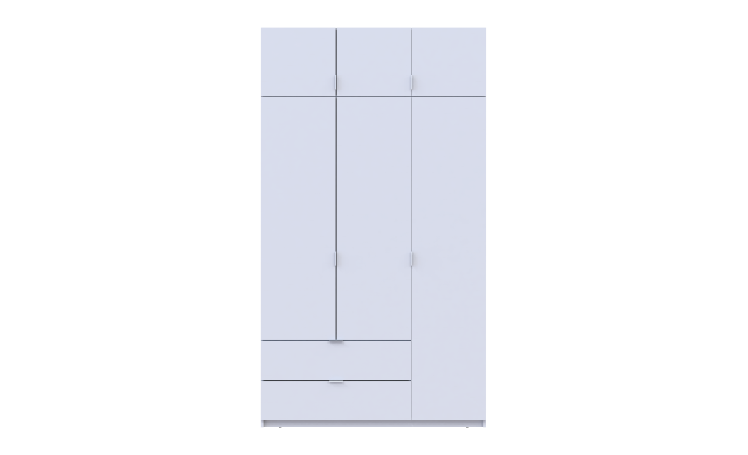 Kleiderschrank Doros Lukas Schiebetüren Weiß 3 Türen 135x50x240 (80737800)