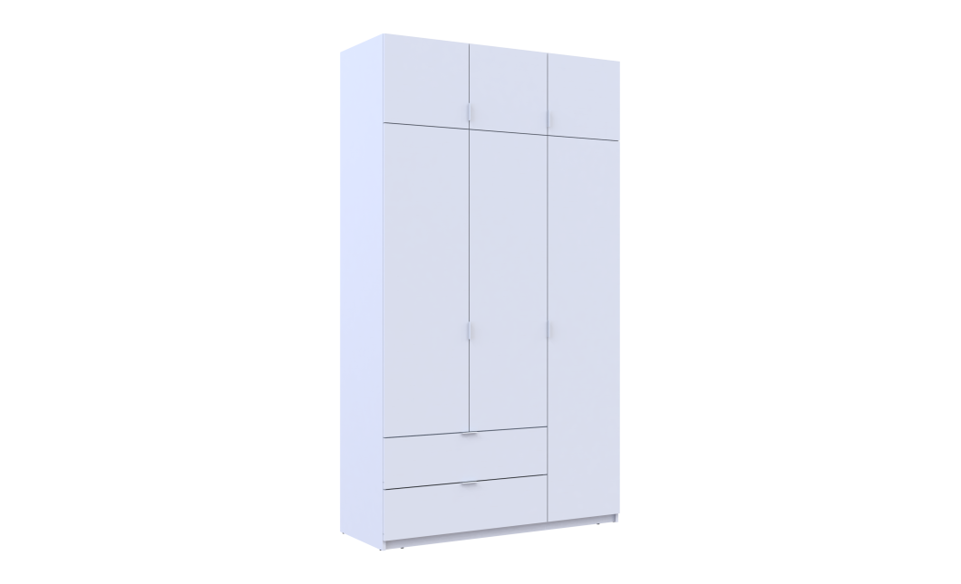 Kleiderschrank Doros Lukas Schiebetüren Weiß 3 Türen 135x50x240 (80737800)
