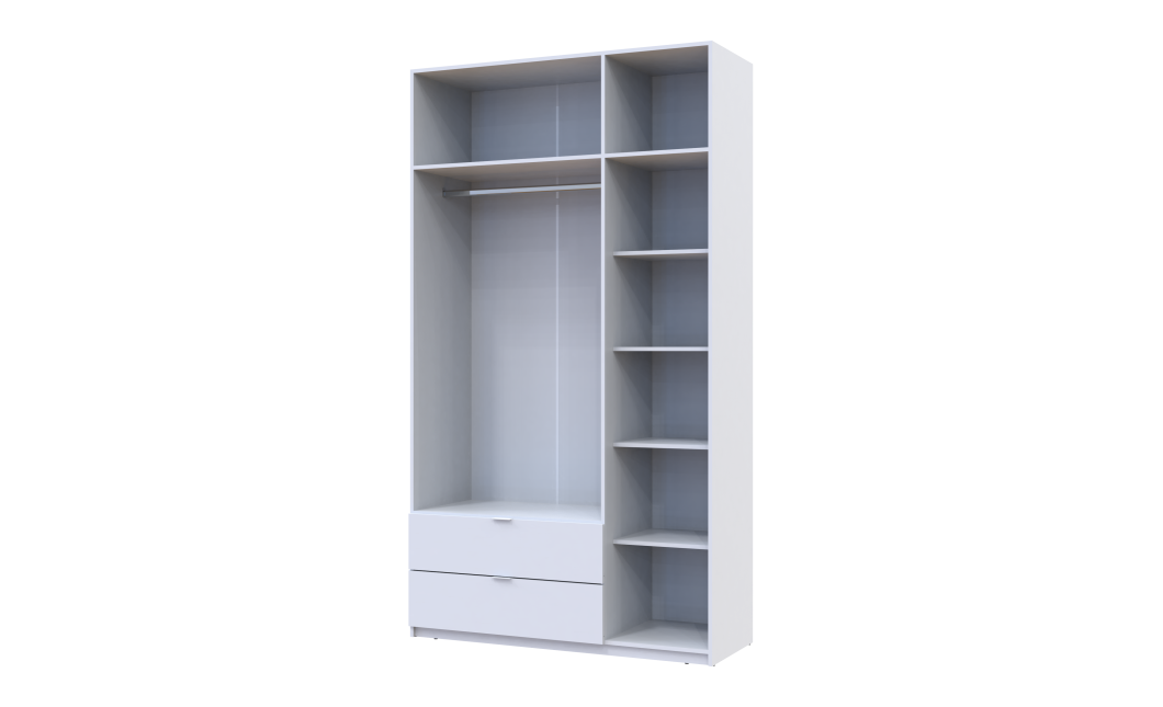 Kleiderschrank Doros Lukas Schiebetüren Weiß 3 Türen 135x50x240 (80737800)