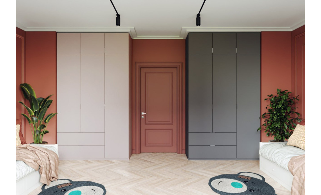 Kleiderschrank Doros Lukas Schiebetüren Kaschmir 3 Türen 120x50x240 (80737798)