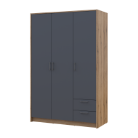 Kleiderschrank Doros Rondi Schiebetüren Artisan Eiche / Graphitgrau 3 Türen 121x52x195 (80737814)