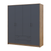 Kleiderschrank Doros Rondi mit Drehtüren Artisan Eiche / Graphitgrau 4 Türen 160x52x195 (80737824)