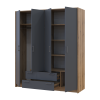 Kleiderschrank Doros Rondi mit Drehtüren Artisan Eiche / Graphitgrau 4 Türen 160x52x195 (80737824)