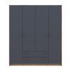 Kleiderschrank Doros Rondi mit Drehtüren Artisan Eiche / Graphitgrau 4 Türen 160x52x195 (80737824)