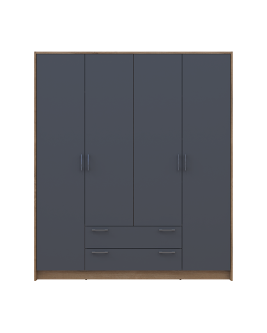 Kleiderschrank Doros Rondi Schiebetüren Artisan Eiche / Graphitgrau 4 Türen 160x52x195 (80737824)