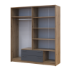 Kleiderschrank Doros Rondi mit Drehtüren Artisan Eiche / Graphitgrau 4 Türen 160x52x195 (80737824)