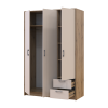 Kleiderschrank Doros Rondi Schiebetüren Artisan Eiche / Kaschmir 3 Türen 121x52x195 (80737815)