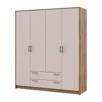 Kleiderschrank Doros Rondi Schiebetüren Artisan Eiche / Kaschmir 4 Türen 160x52x195 (80737825)