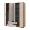 Kleiderschrank Doros Rondi Schiebetüren Artisan Eiche / Kaschmir 4 Türen 160x52x195 (80737825)