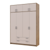 Kleiderschrank Doros Rondi mit Drehtüren mit Oberschrank Artisan Eiche / Kaschmir 4 Türen 160x52x236 (80737829)