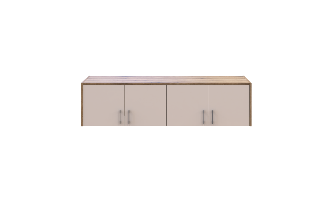 Kleiderschrank Doros Rondi mit Drehtüren mit Oberschrank Artisan Eiche / Kaschmir 4 Türen 160x52x236 (80737829)