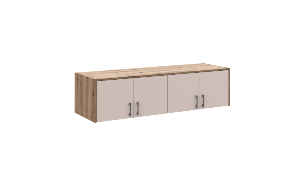 Kleiderschrank Doros Rondi mit Drehtüren mit Oberschrank Artisan Eiche / Kaschmir 4 Türen 160x52x236 (80737829)