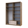 Kleiderschrank Doros Rondi mit Drehtüren mit Oberschrank Artisan Eiche / Kaschmir 4 Türen 160x52x236 (80737829)