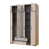Kleiderschrank Doros Rondi mit Drehtüren mit Oberschrank Artisan Eiche / Kaschmir 4 Türen 160x52x236 (80737829)