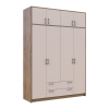 Kleiderschrank Doros Rondi mit Drehtüren mit Oberschrank Artisan Eiche / Kaschmir 4 Türen 160x52x236 (80737829)