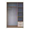 Kleiderschrank Doros Rondi Schiebetüren mit Spiegel Artisan Eiche / Kaschmir 3 Türen 121x52x195 (80737817)