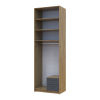 Kleiderschrank Doros Rondi mit Drehtüren mit Oberschrank Artisan Eiche / Graphitgrau 2 Türen 82x52x260 (42005186)