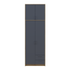 Kleiderschrank Doros Rondi mit Drehtüren mit Oberschrank Artisan Eiche / Graphitgrau 2 Türen 82x52x260 (42005186)