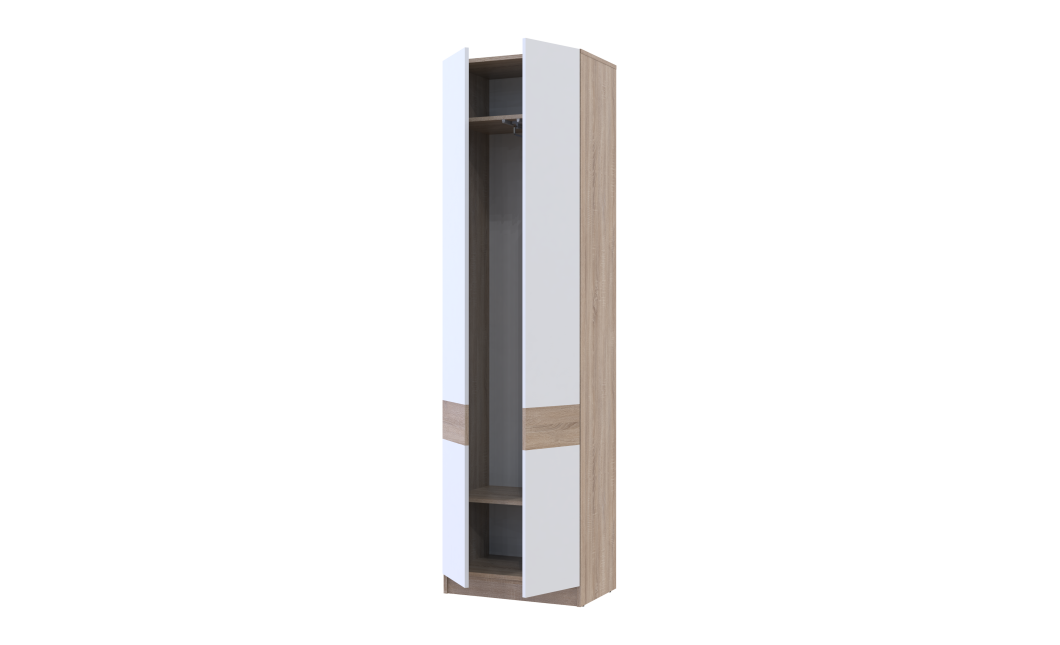 Kleiderschrank Doros Sola mit Drehtüren Sonoma Eiche / Weiß 60x40x215 (44900344)