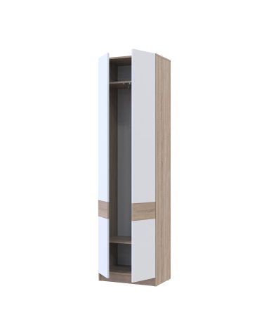Kleiderschrank Doros Sola mit Drehtüren Sonoma Eiche / Weiß 60x40x215 (44900344)