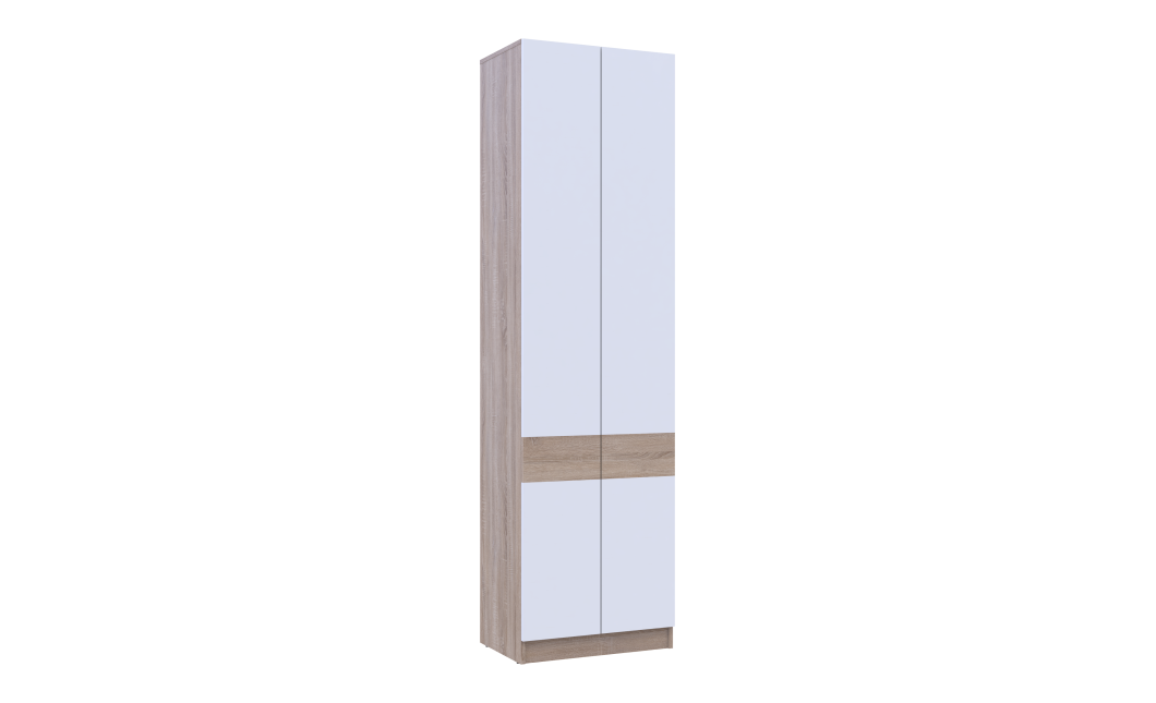 Kleiderschrank Doros Sola mit Drehtüren Sonoma Eiche / Weiß 60x40x215 (44900344)