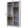 Kleiderschrank Doros Dale Kaschmir/Artisan Eiche 2 Türen 115,2x52x220 (80737725)
