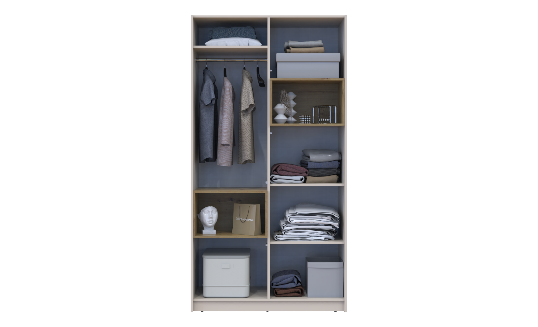 Kleiderschrank Doros Dale Kaschmir/Artisan Eiche 2 Türen 115,2x52x220 (80737725)