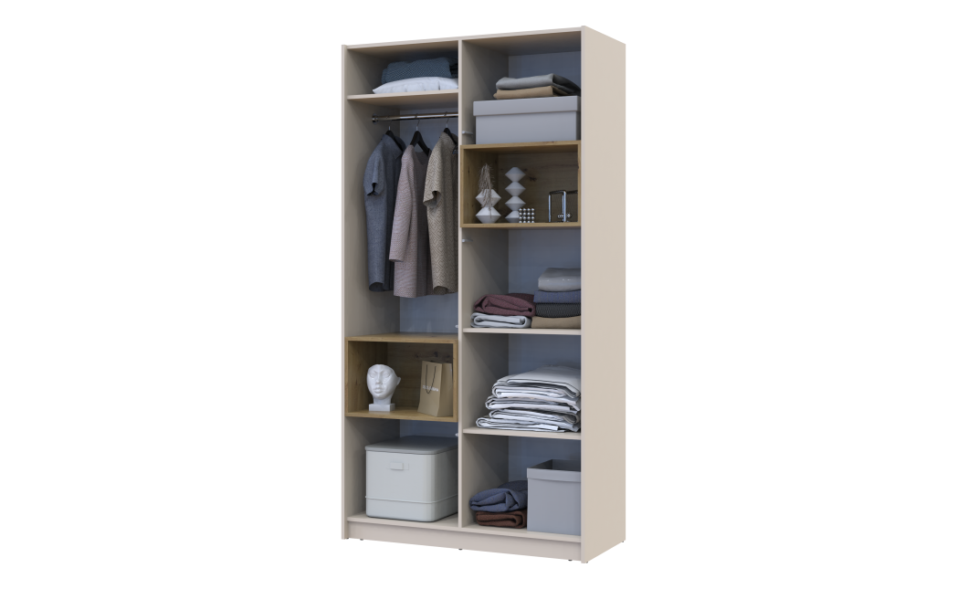 Kleiderschrank Doros Dale Kaschmir/Artisan Eiche 2 Türen 115,2x52x220 (80737725)