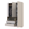 Kleiderschrank Doros Dale Kaschmir/Artisan Eiche 3 Türen 150x52x220 (80737726)