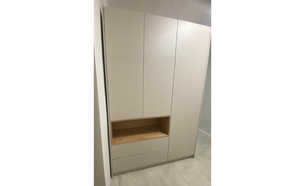Kleiderschrank Doros Dale Kaschmir/Artisan Eiche 3 Türen 150x52x220 (80737726)