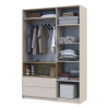 Kleiderschrank Doros Dale Kaschmir/Artisan Eiche 3 Türen 150x52x220 (80737726)