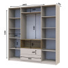 Kleiderschrank Doros Dale Kaschmir/Artisan Eiche 4 Türen 206x52x220 (80737727)