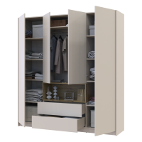 Kleiderschrank Doros Dale Kaschmir/Artisan Eiche 4 Türen 206x52x220 (80737727)