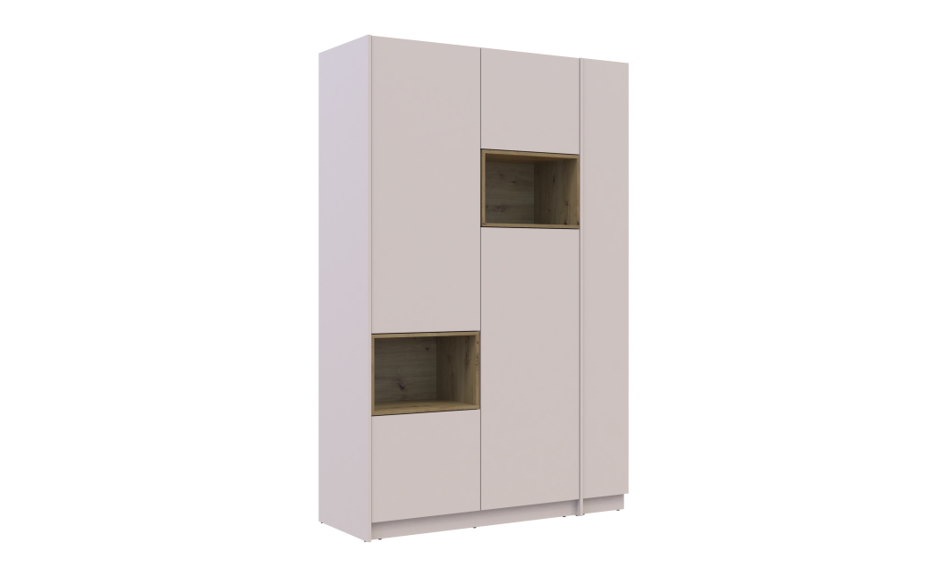 Kleiderschrank Doros Dale mit Drehtüren Kaschmir / Artisan Eiche 2 Türen 143,2x52x220 (44900336)