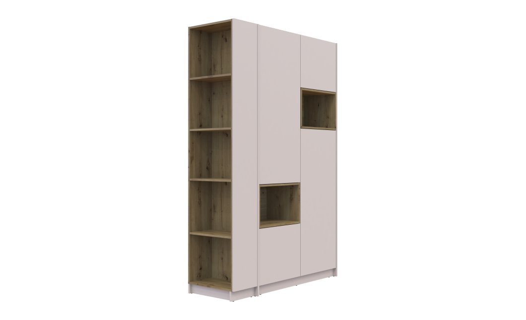 Kleiderschrank Doros Dale mit Drehtüren Kaschmir / Artisan Eiche 2 Türen 143,2x52x220 (44900336)