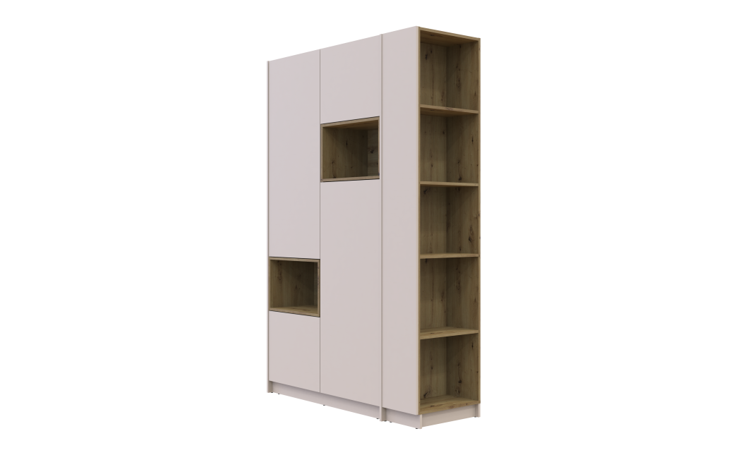 Kleiderschrank Doros Dale mit Drehtüren Kaschmir / Artisan Eiche 2 Türen 143,2x52x220 (44900336)