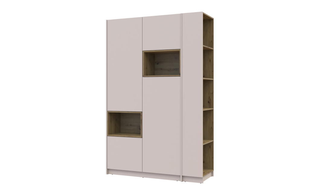 Kleiderschrank Doros Dale mit Drehtüren Kaschmir / Artisan Eiche 2 Türen 143,2x52x220 (44900336)