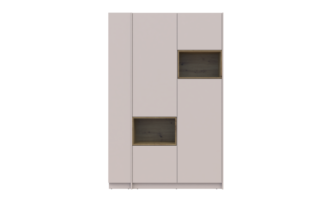 Kleiderschrank Doros Dale mit Drehtüren Kaschmir / Artisan Eiche 2 Türen 143,2x52x220 (44900336)