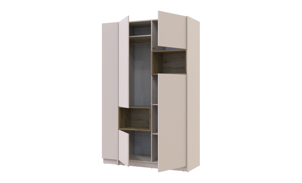 Kleiderschrank Doros Dale mit Drehtüren Kaschmir / Artisan Eiche 2 Türen 143,2x52x220 (44900336)