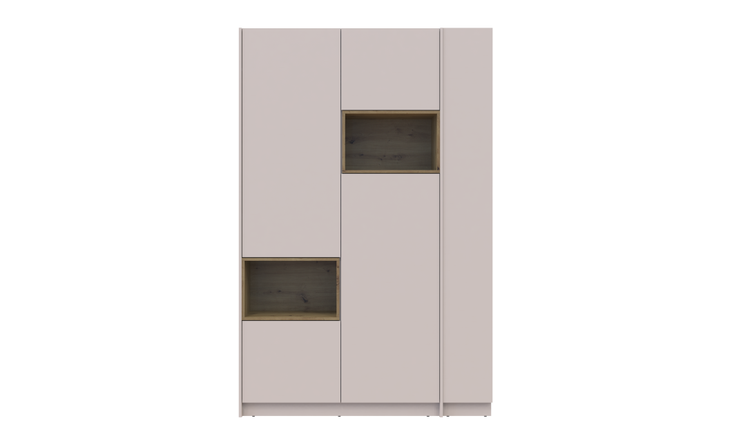 Kleiderschrank Doros Dale mit Drehtüren Kaschmir / Artisan Eiche 2 Türen 143,2x52x220 (44900336)