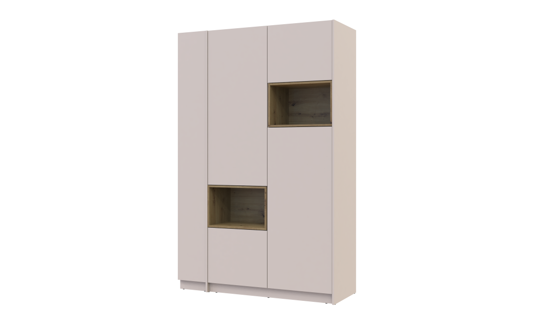 Kleiderschrank Doros Dale mit Drehtüren Kaschmir / Artisan Eiche 2 Türen 143,2x52x220 (44900336)